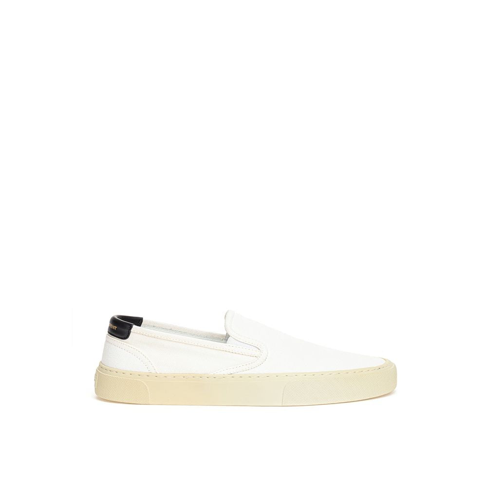Saint Laurent White Cotton Low Top Women's Sneakers