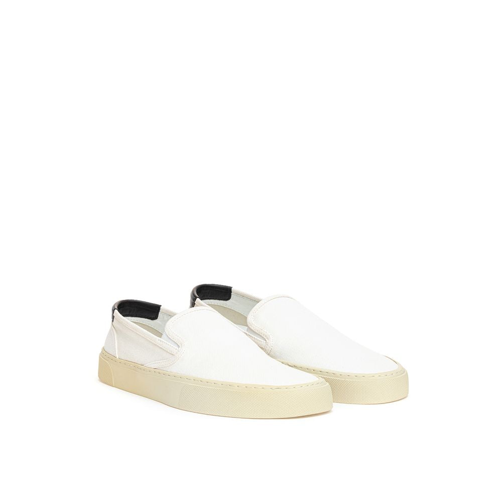 Saint Laurent White Cotton Low Top Women's Sneakers