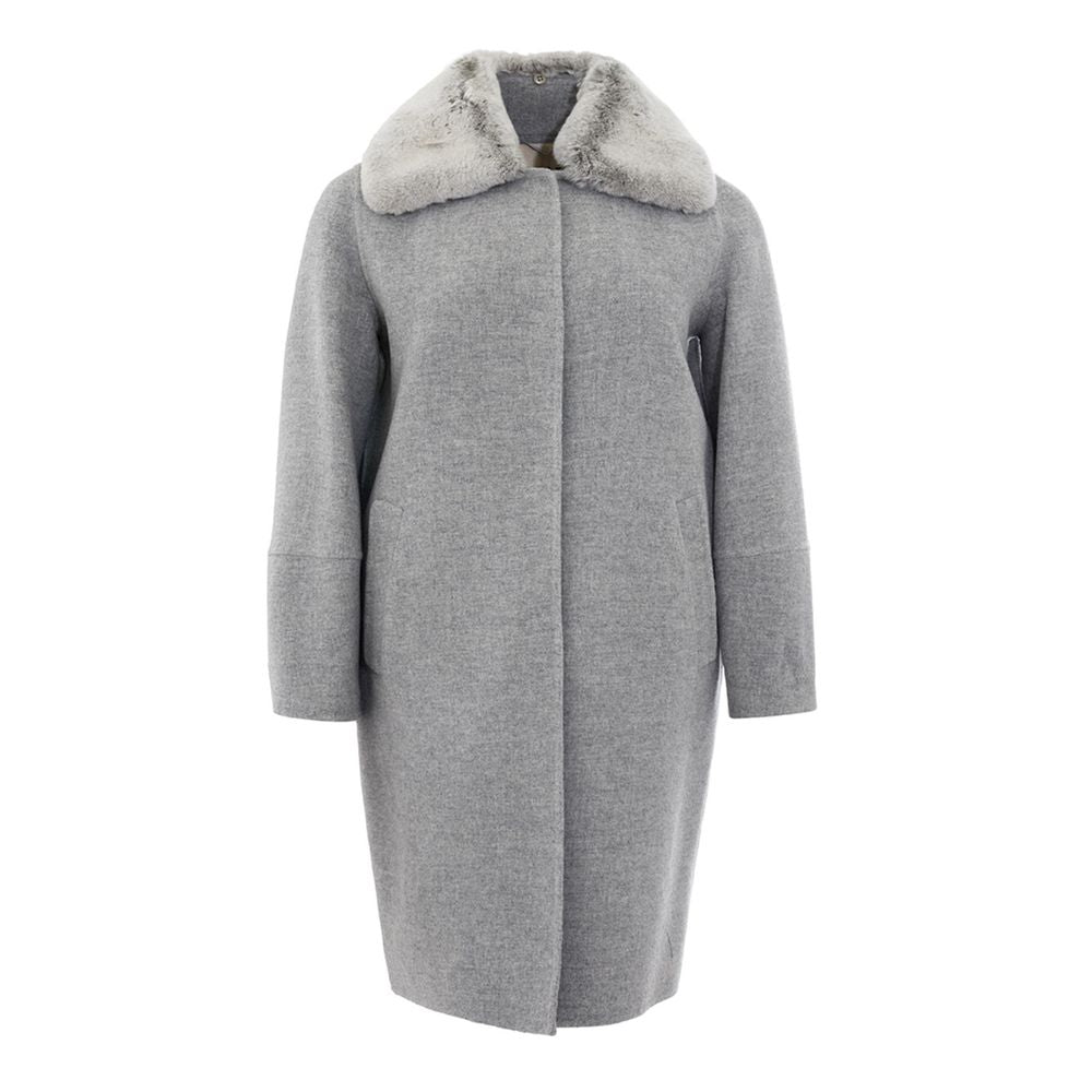 Herno Elegant Gray Wool Jacket for Timeless Women's Style