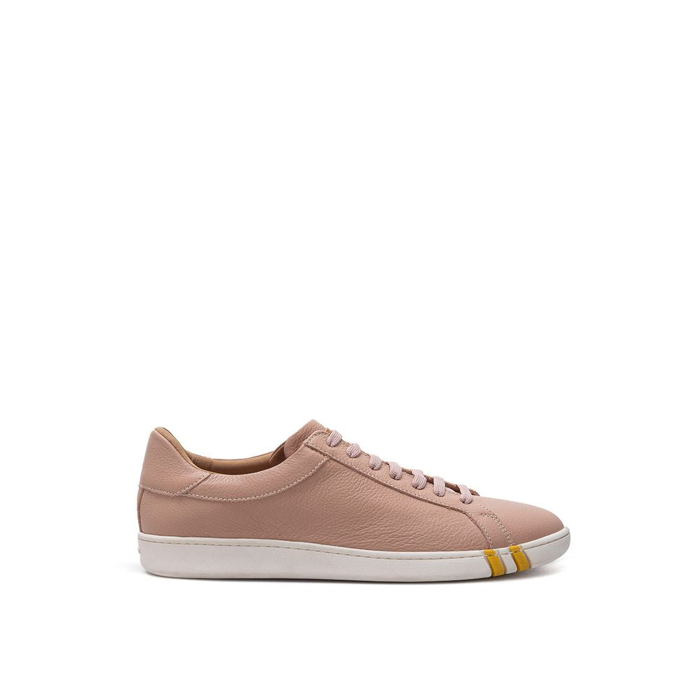 Bally Pink Fabric And Leather Low Top Women's Sneakers