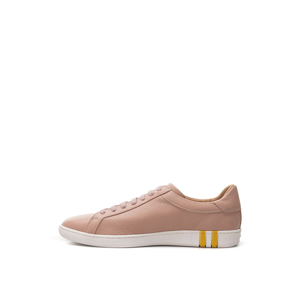Bally Pink Fabric And Leather Low Top Women's Sneakers