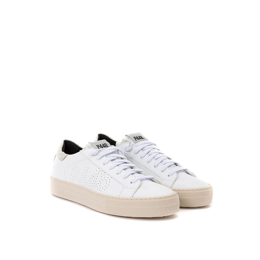 P448 White Leather Women's Sneakers