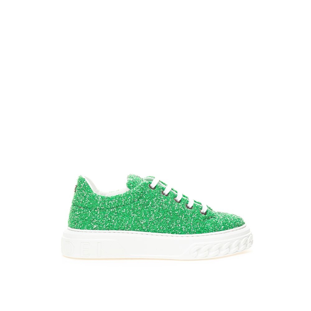 Casadei Green Fabric And Leather Athletic Women's Sneakers