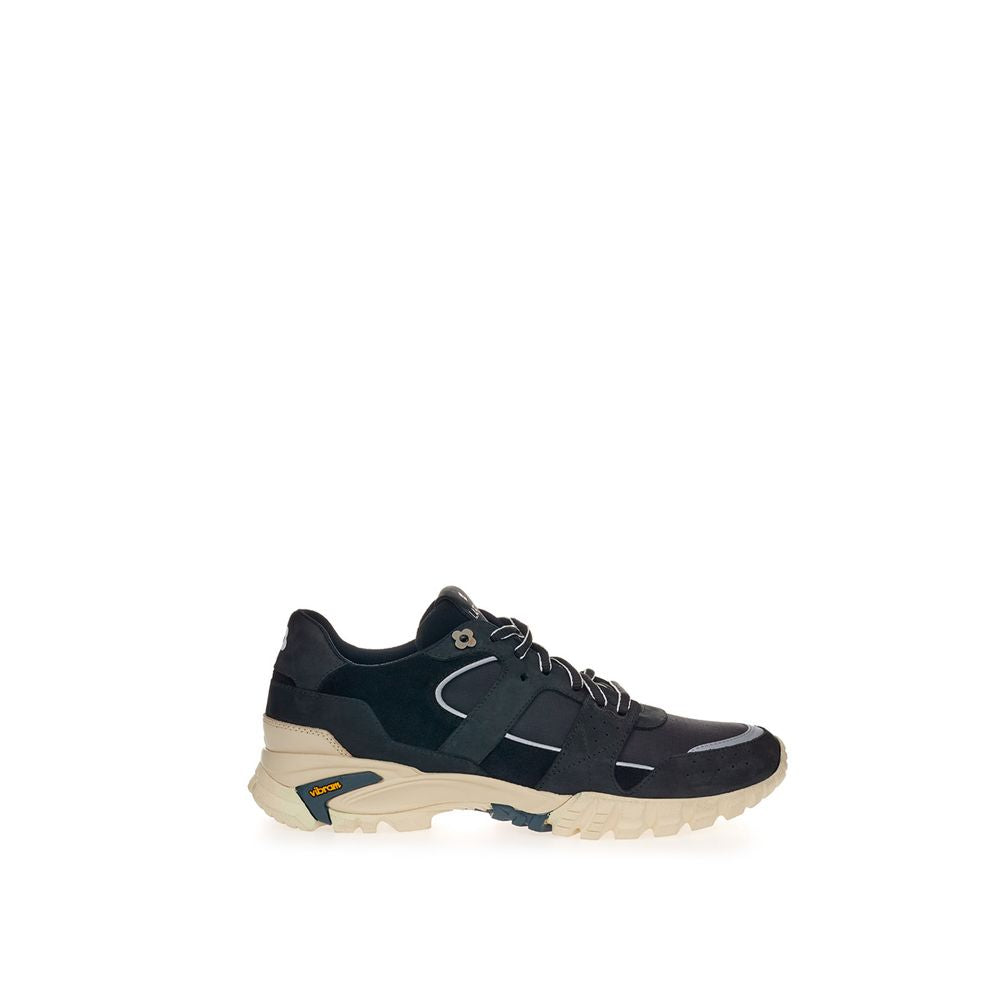 Lardini Black Suede Leather Athletic Men's Sneakers