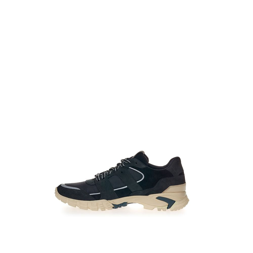 Lardini Black Suede Leather Athletic Men's Sneakers