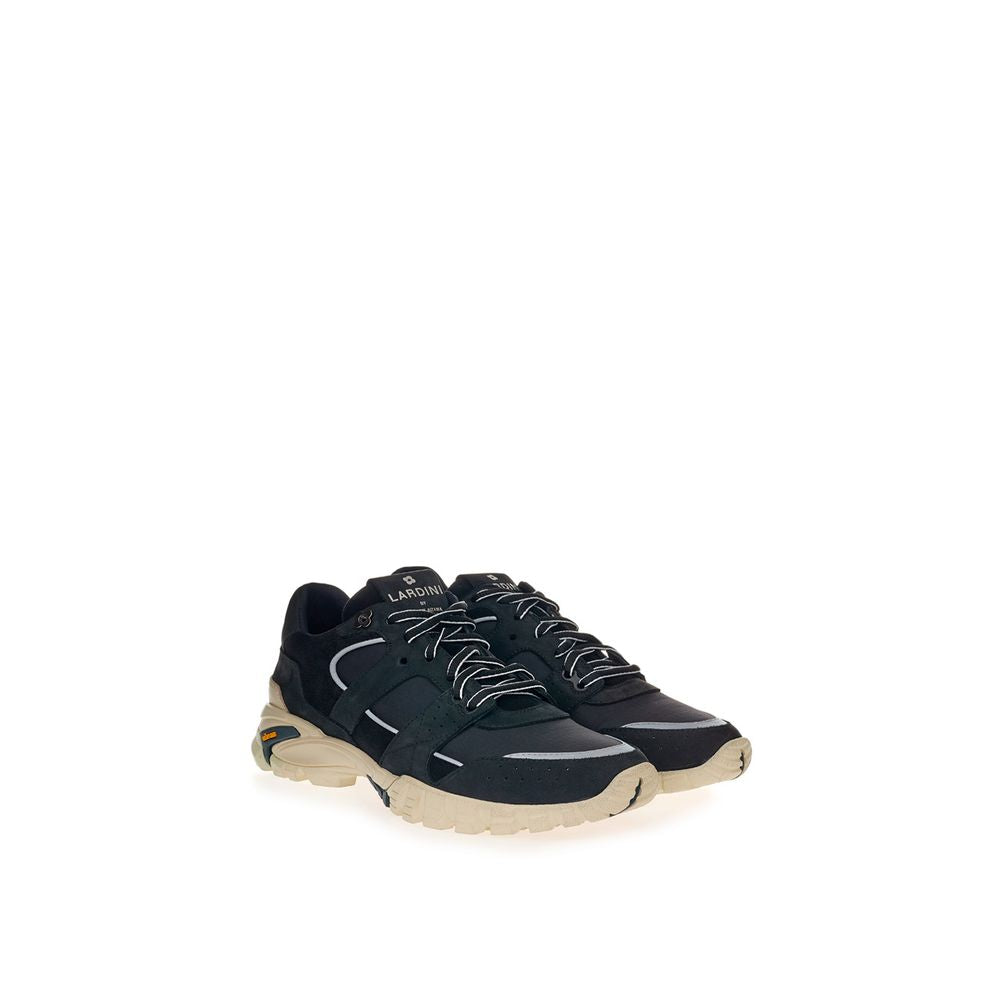 Lardini Black Suede Leather Athletic Men's Sneakers