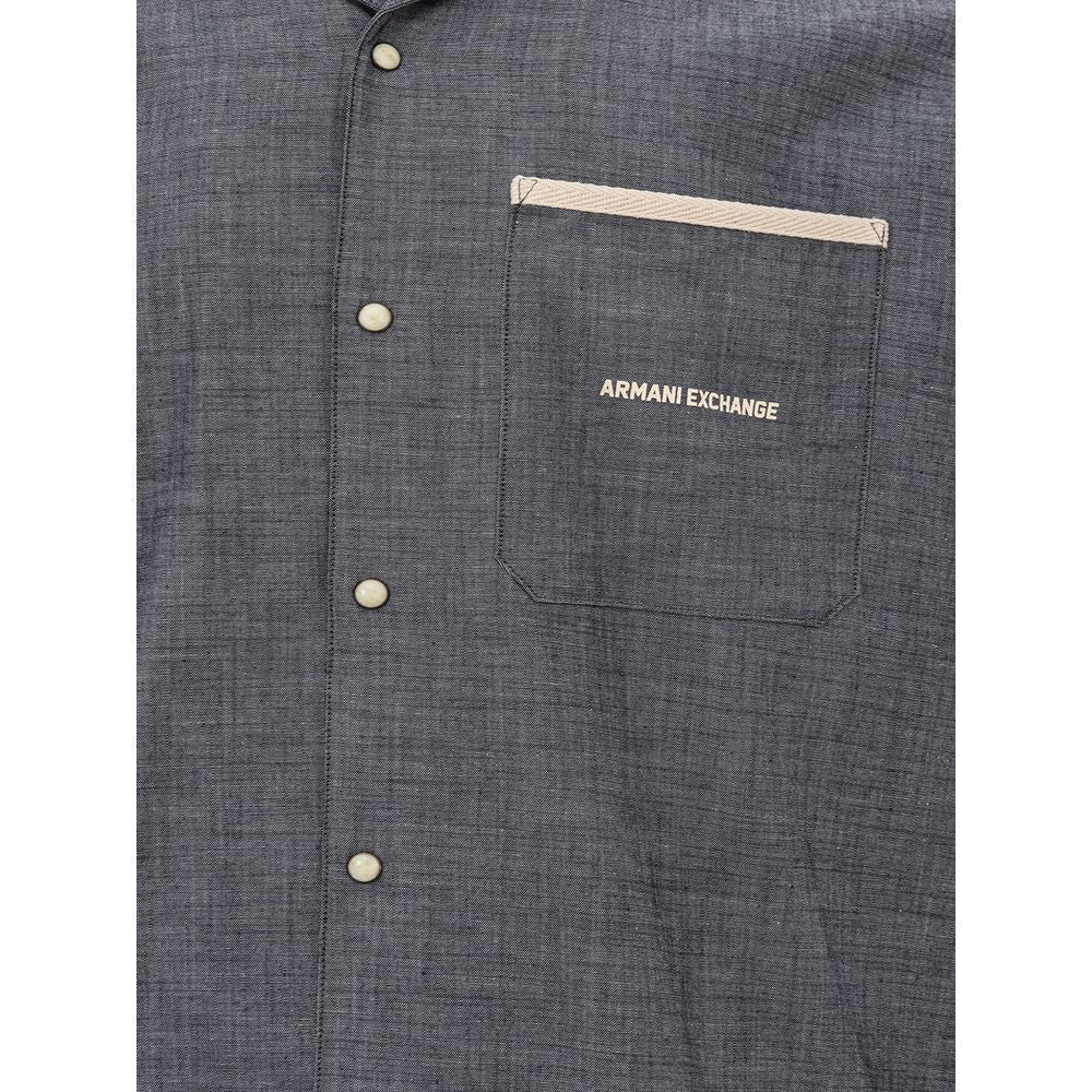 Armani Exchange Blue Cotton Men's Shirt
