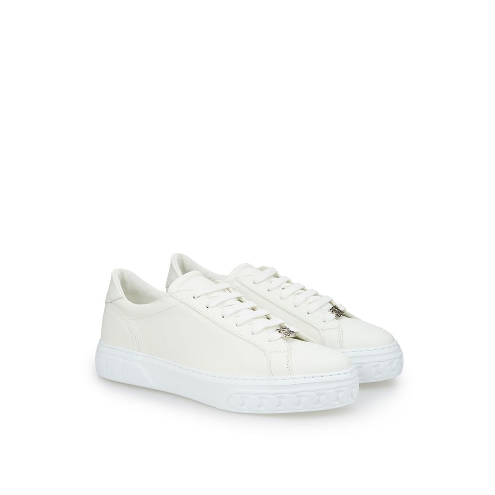 Casadei Sleek White Leather Women's Sneakers