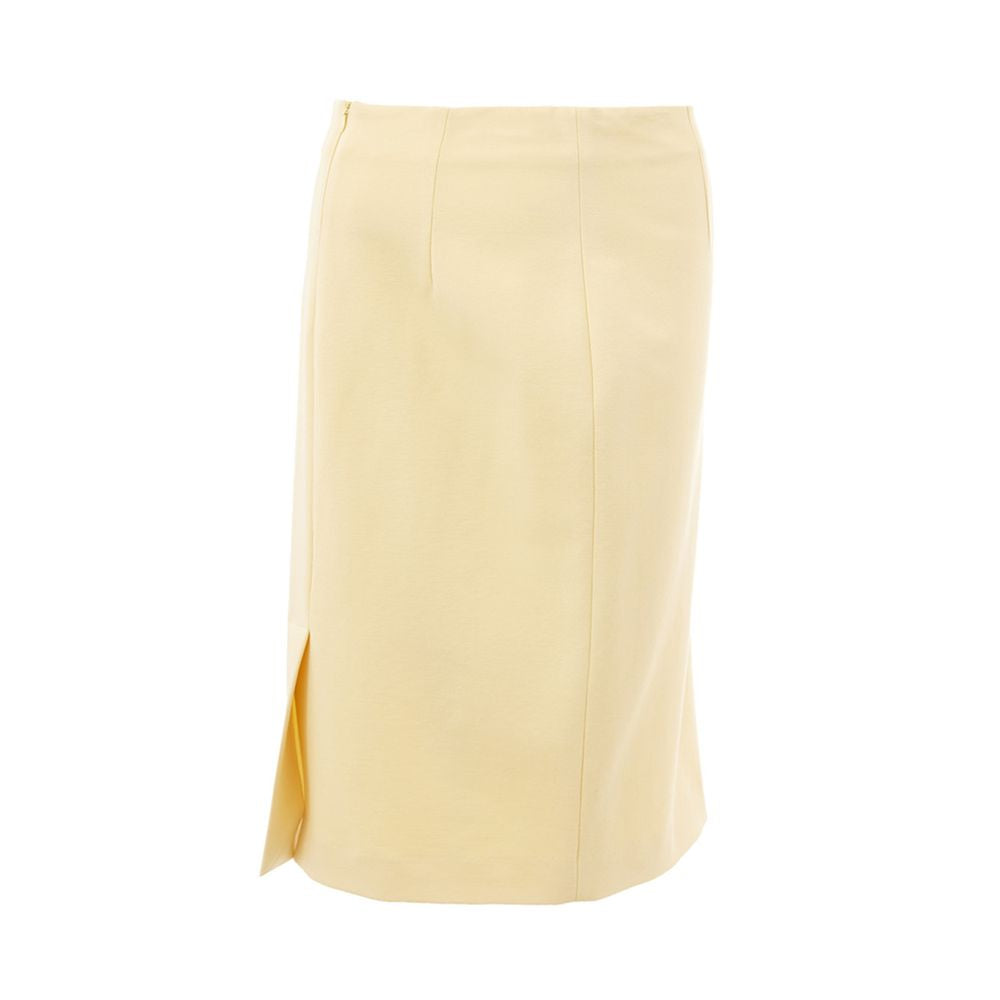 Lardini Yellow Viscose Midi Women's Skirt