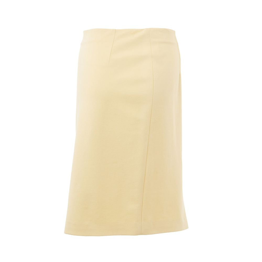 Lardini Yellow Viscose Midi Women's Skirt