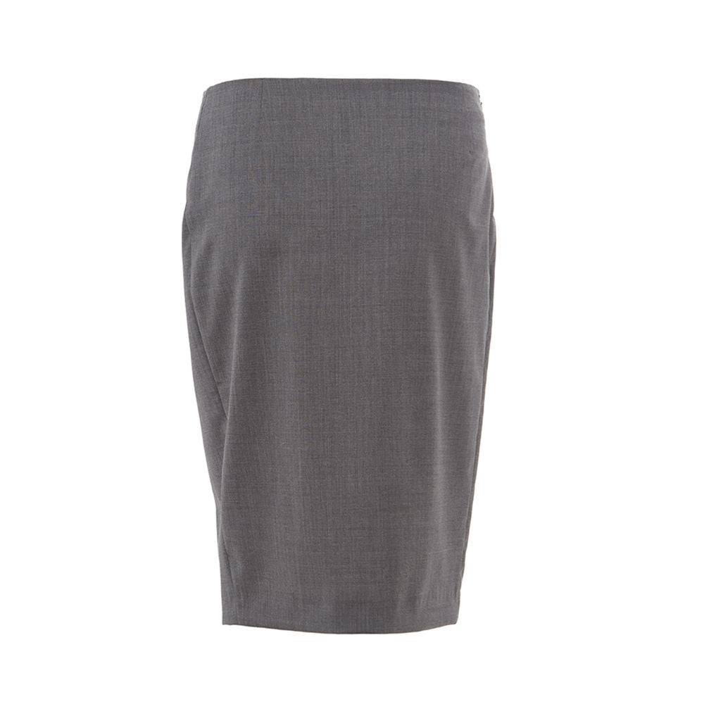 Lardini Gray Wool Midi Women's Skirt