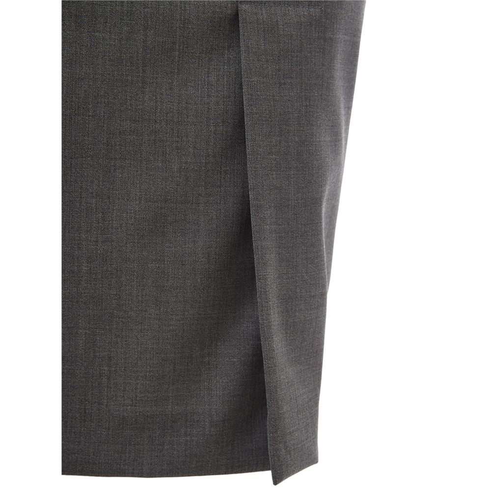 Lardini Gray Wool Midi Women's Skirt
