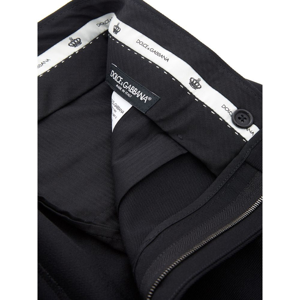 Dolce & Gabbana Black Polyester Dress Men's Pants