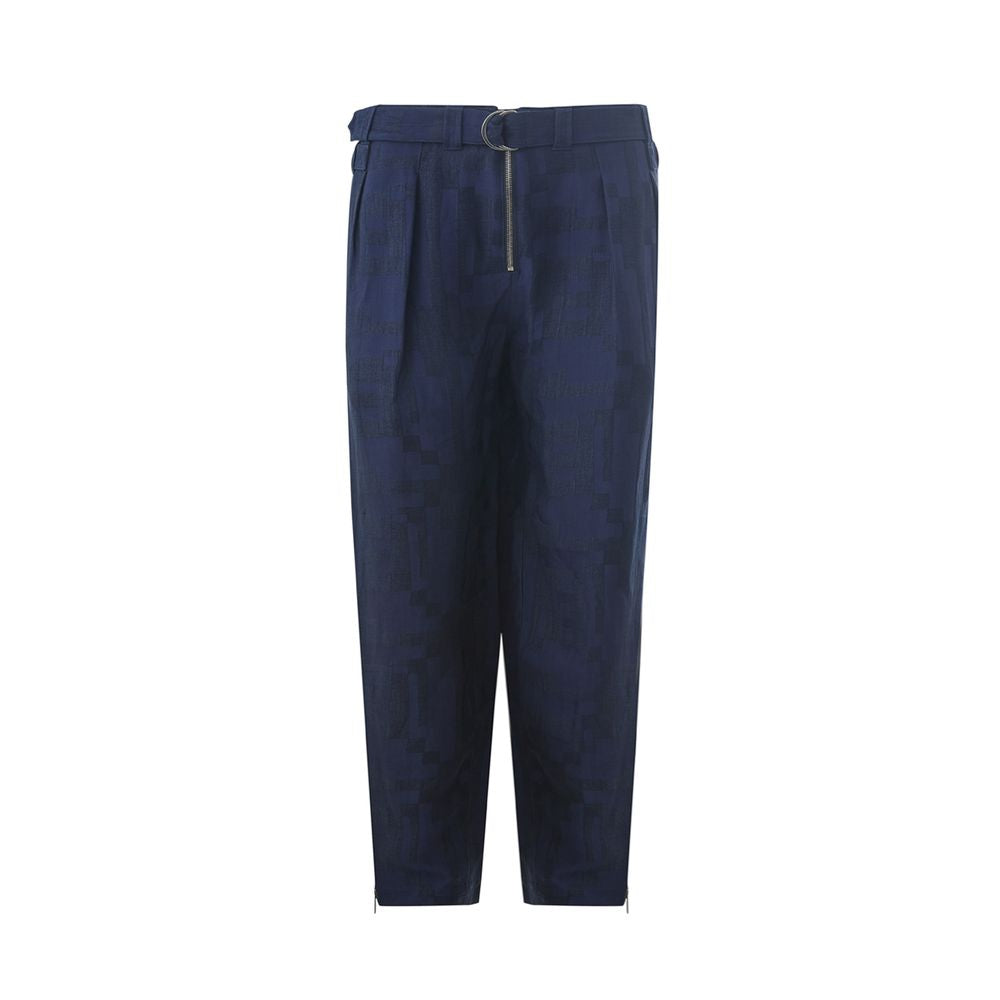 Emporio Armani Blue Linen Casual Men's Pants