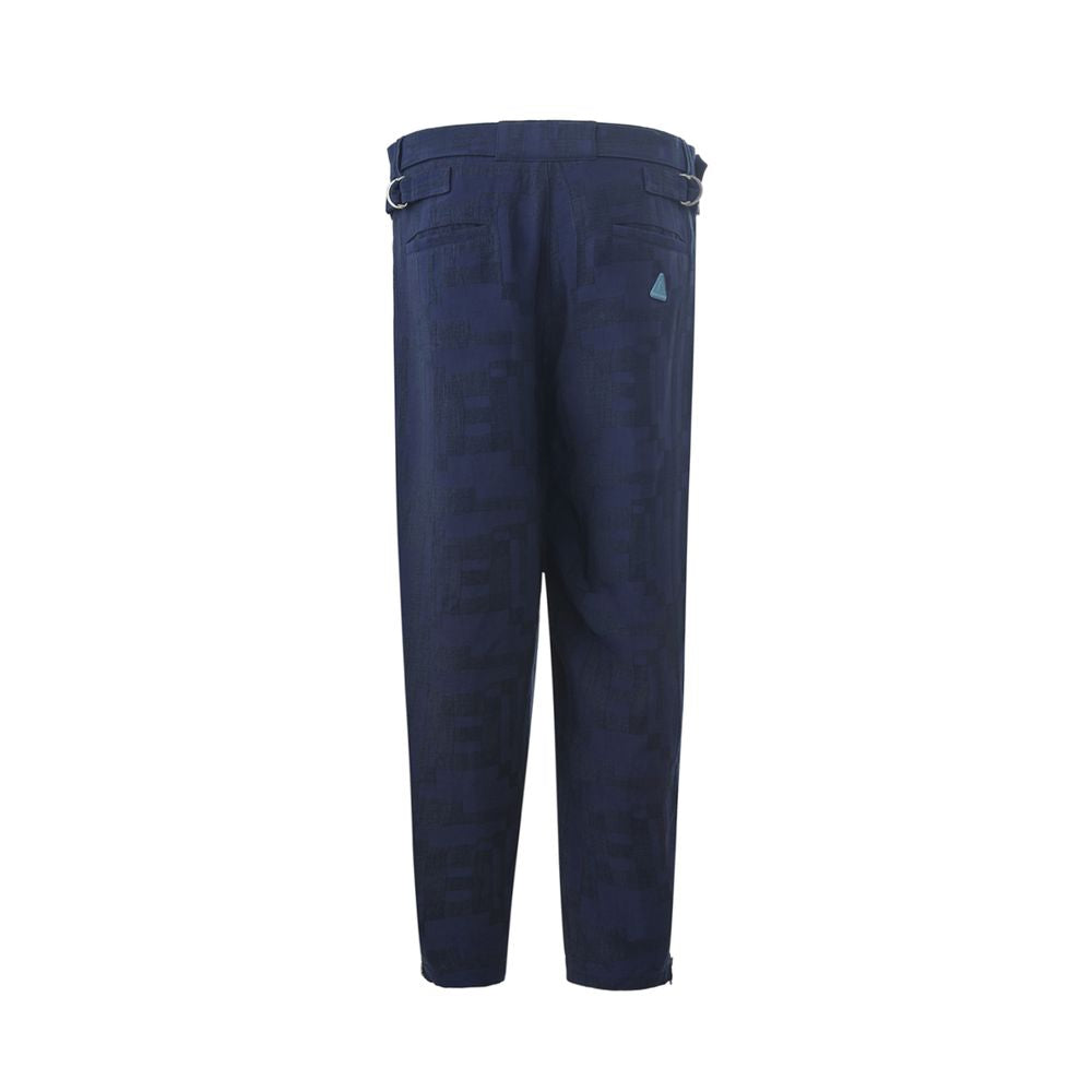 Emporio Armani Blue Linen Casual Men's Pants