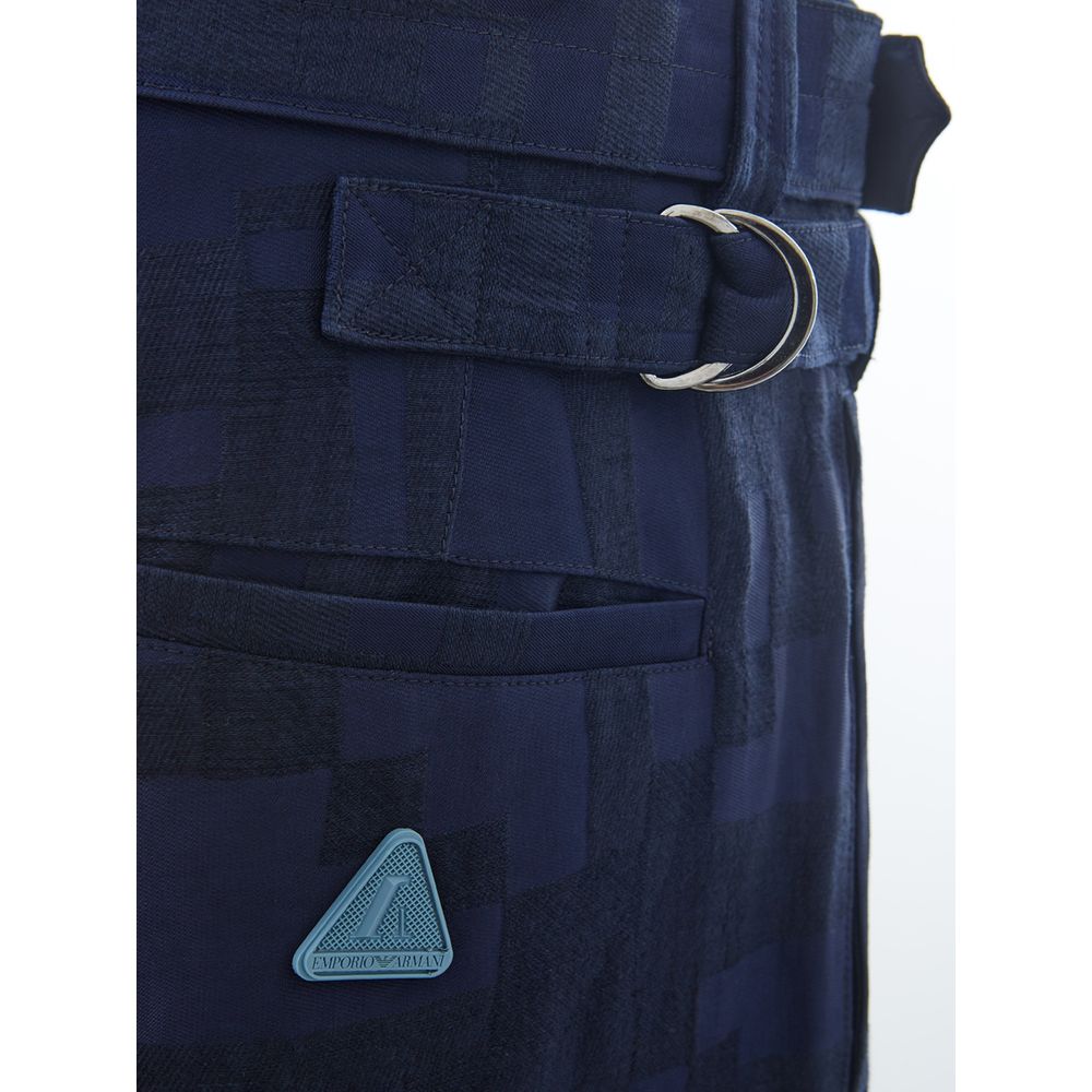 Emporio Armani Blue Linen Casual Men's Pants