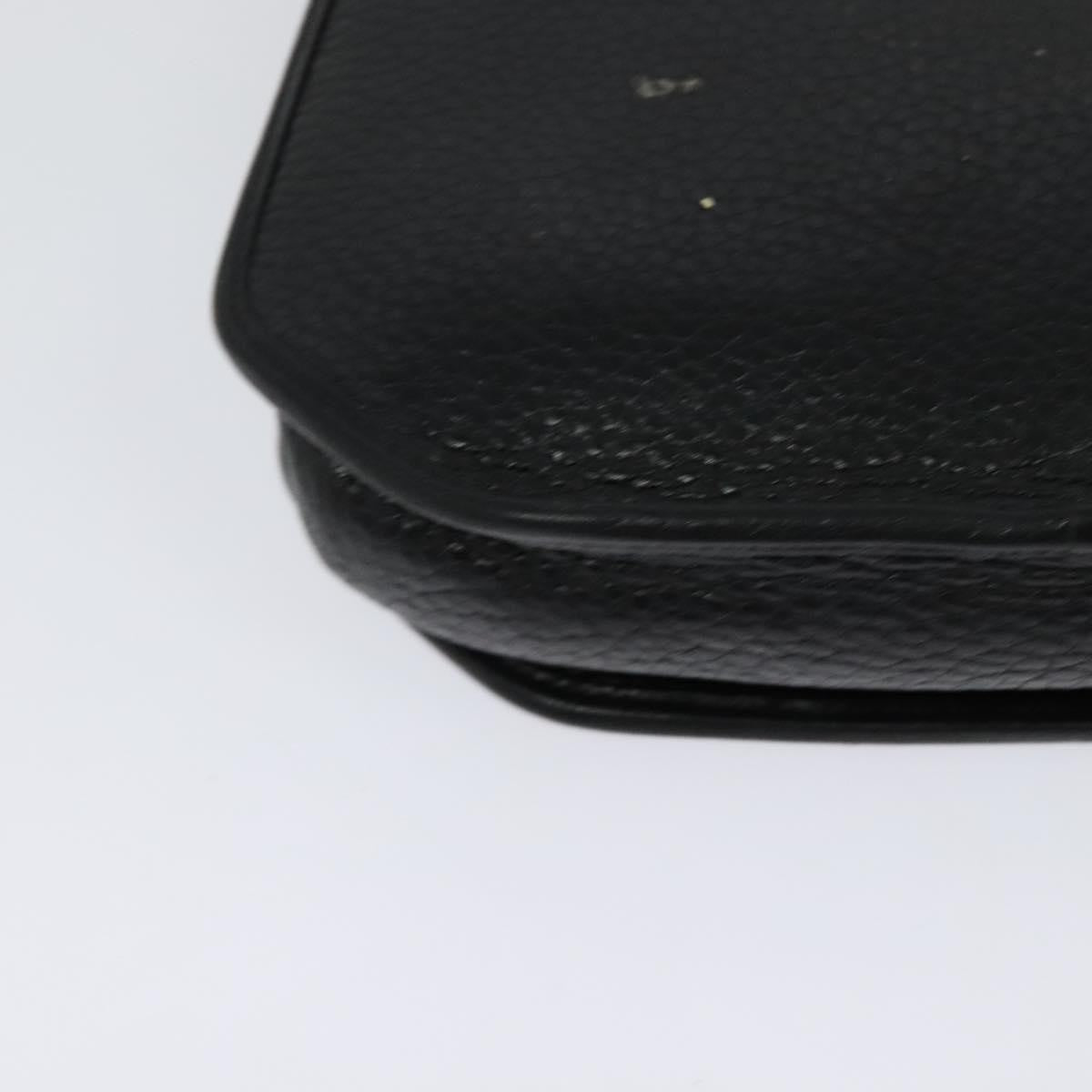 Christian Dior Vintage Cd Flap Leather Black Leather Shoulder Bag Bag (Pre-Owned)