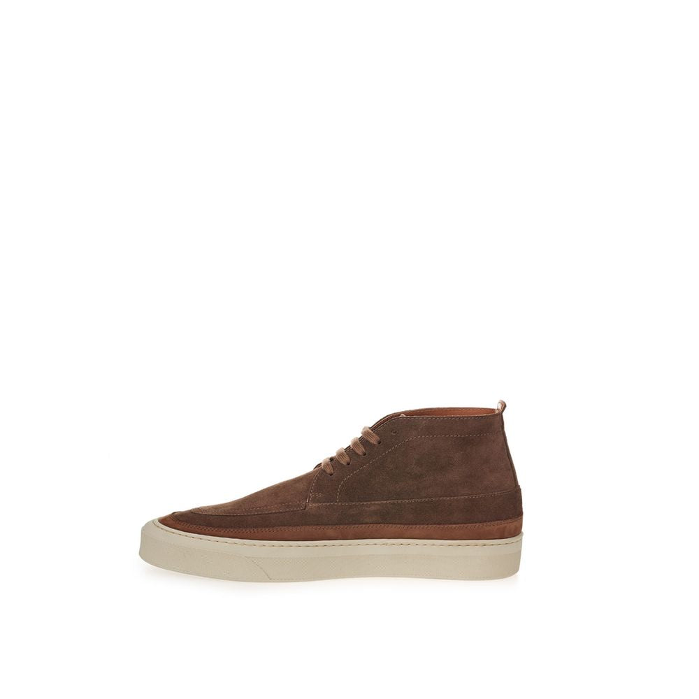 Lardini Brown Suede Leather Athletic Men's Sneakers