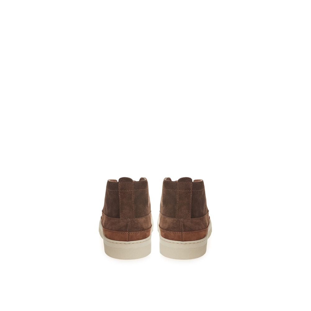 Lardini Brown Suede Leather Athletic Men's Sneakers