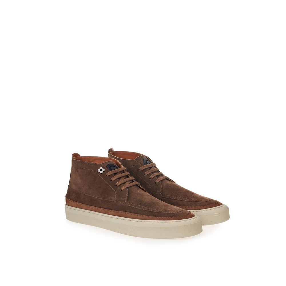 Lardini Brown Suede Leather Athletic Men's Sneakers