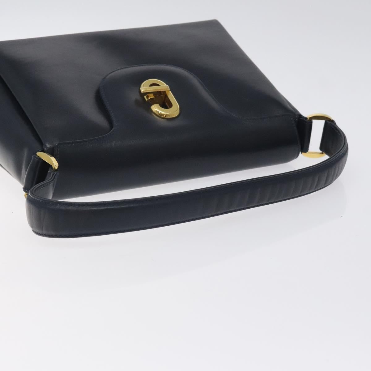 Gucci Vintage Leather Navy Leather Handbag (Pre-Owned)