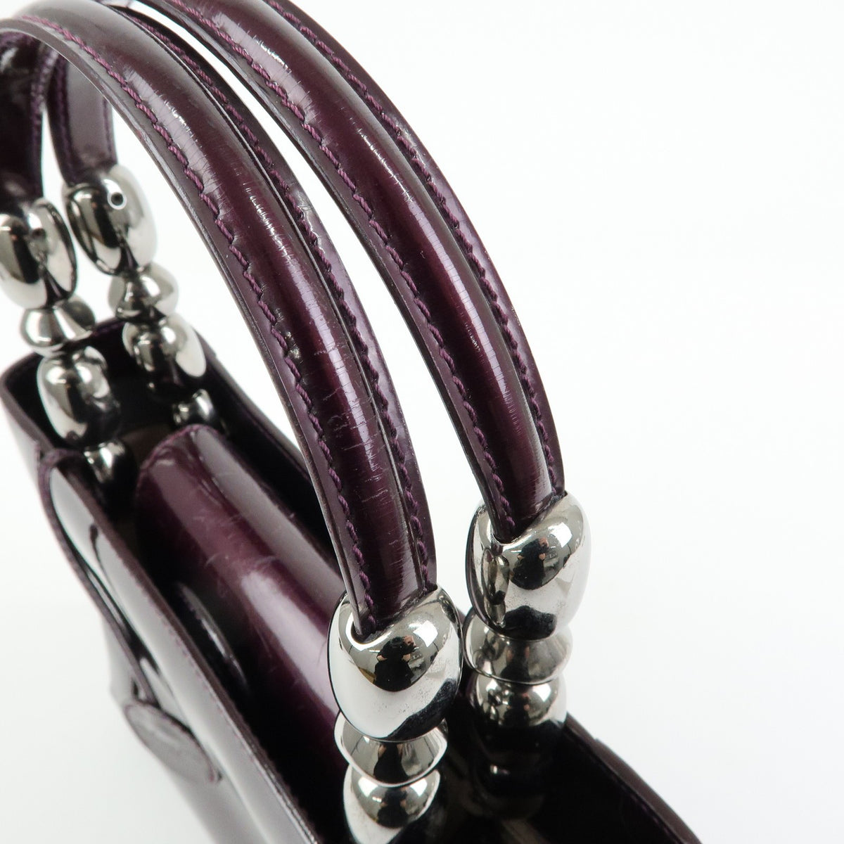 Christian Dior Handbag Leather Purple Patent_Leather Handbag (Pre-Owned)