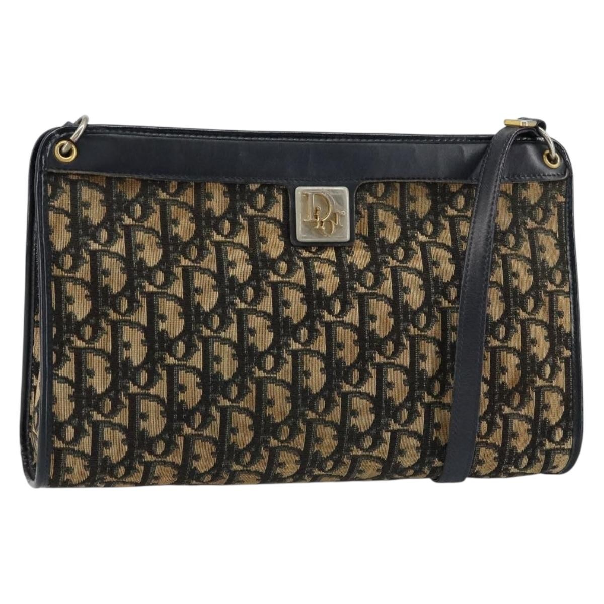 Christian Dior Vintage Trotter Canvas Navy Canvas Shoulder Bag Bag (Pre-Owned)
