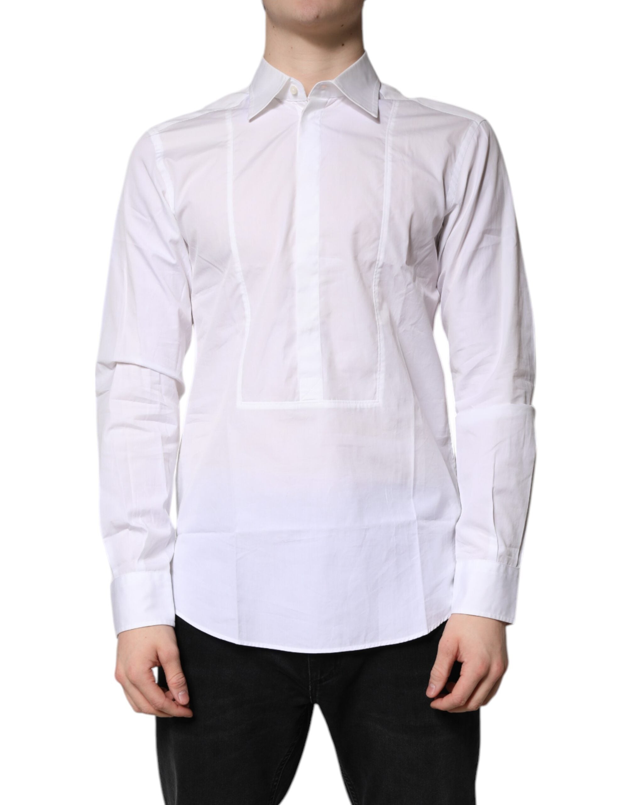 Dolce & Gabbana White Cotton Collared Long Sleeves Shirt Top main image 1