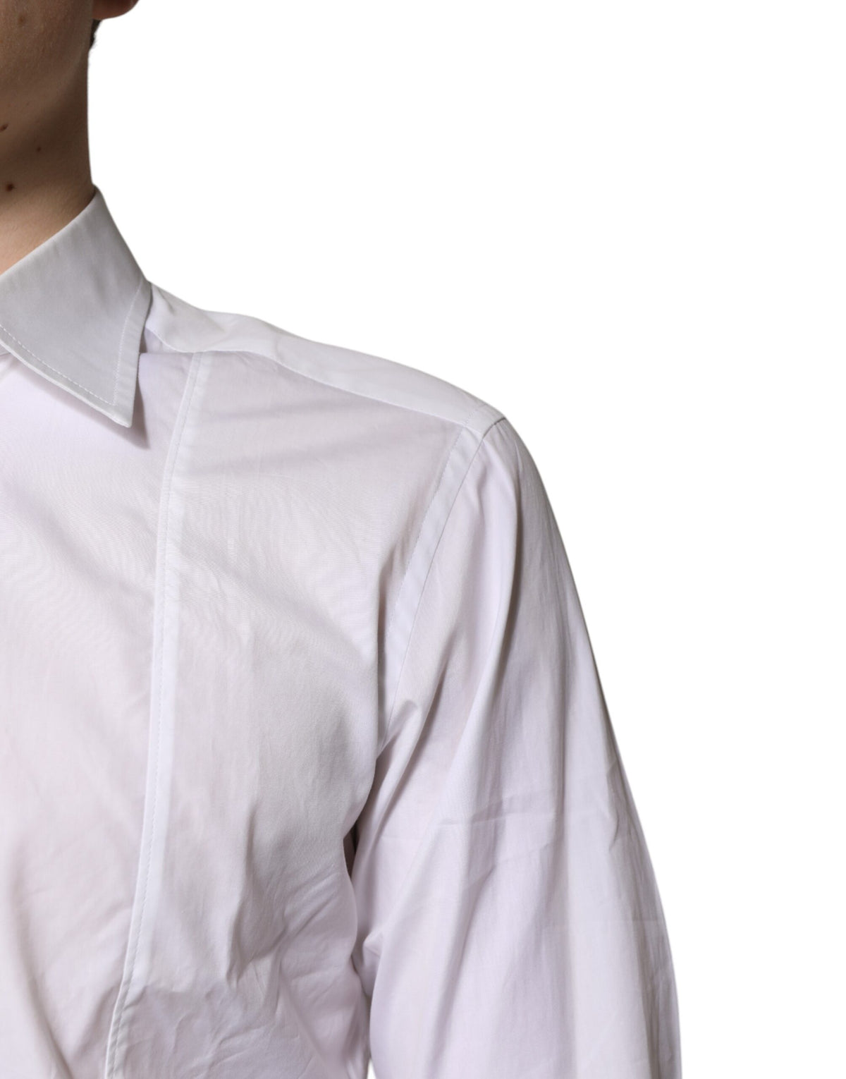 Dolce & Gabbana White Cotton Collared Dress Formal Men's Shirt (Pre-Owned)