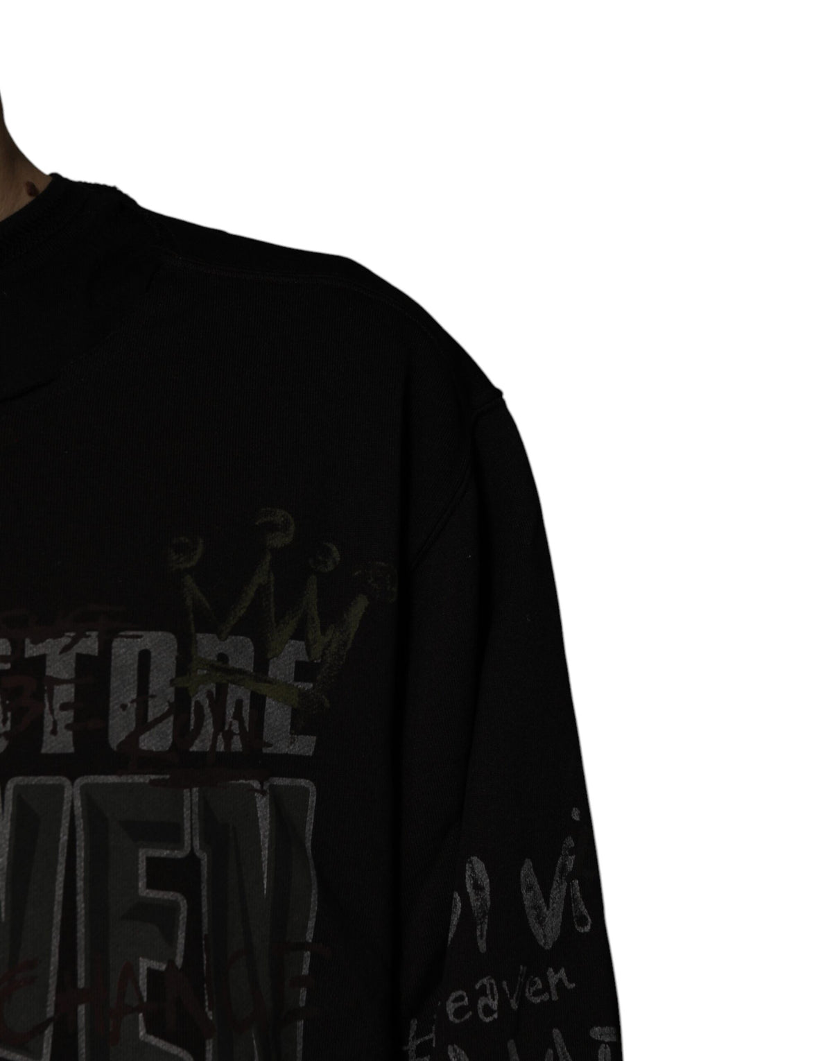 Dolce & Gabbana Black DG Heaven Crew Neck Pullover Men's Sweater