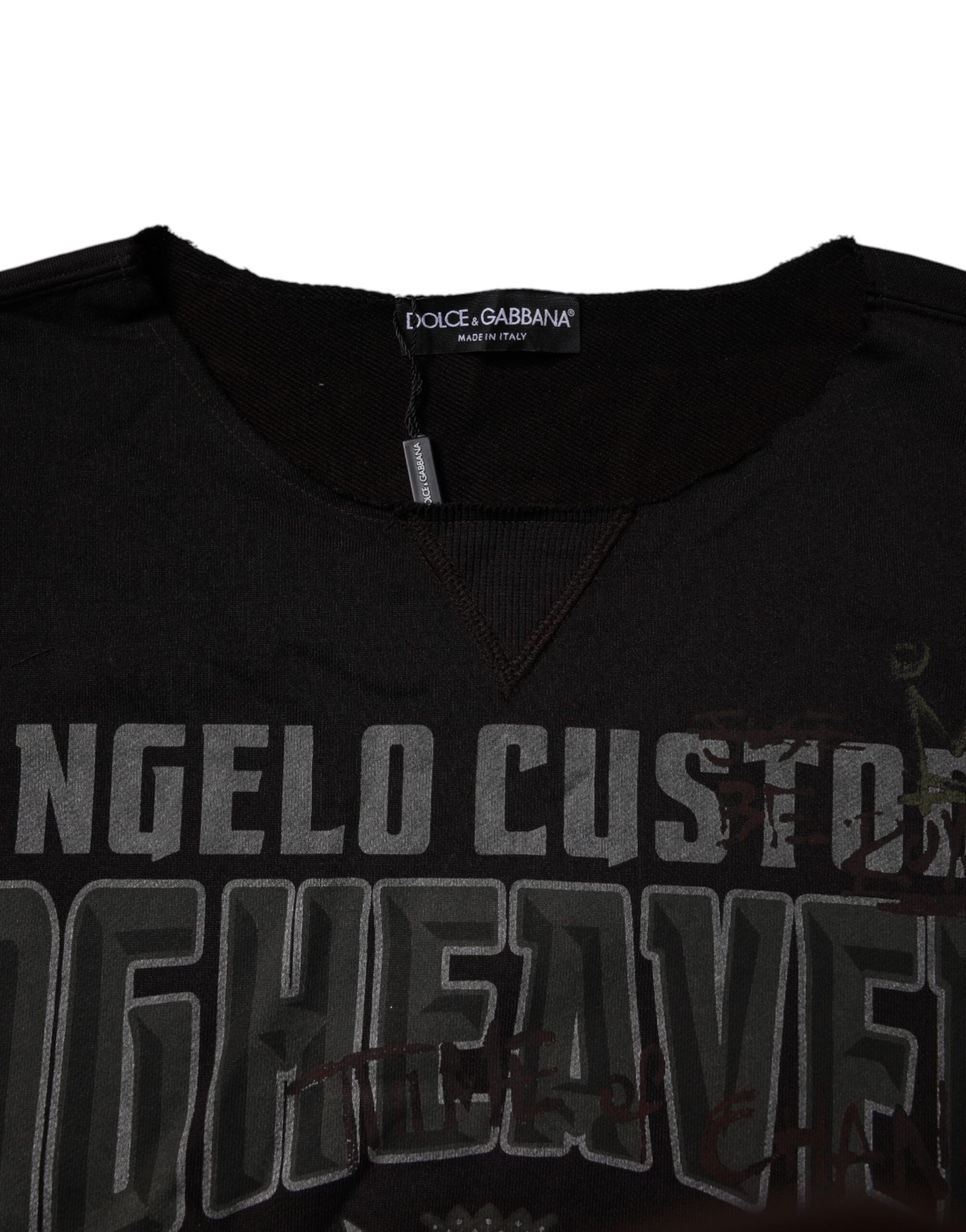 Dolce & Gabbana Black DG Heaven Crew Neck Pullover Men's Sweater