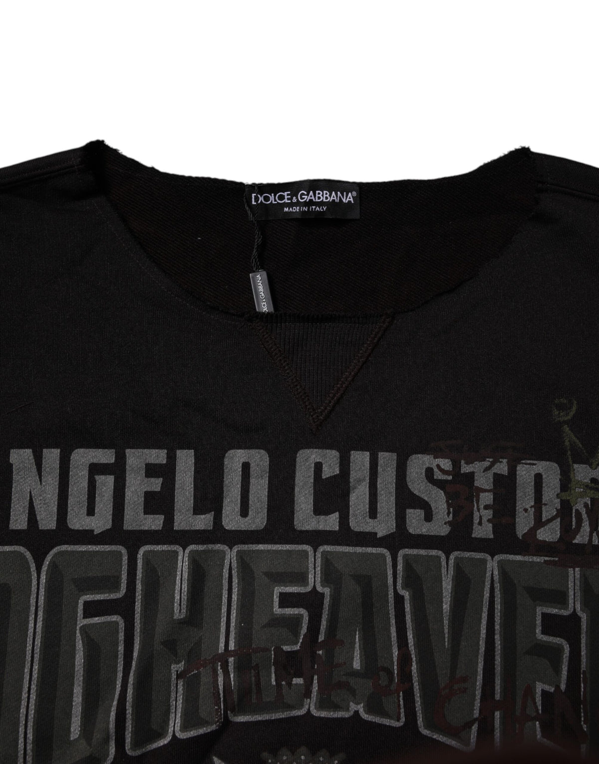 Dolce & Gabbana Black DG Heaven Crew Neck Pullover Men's Sweater