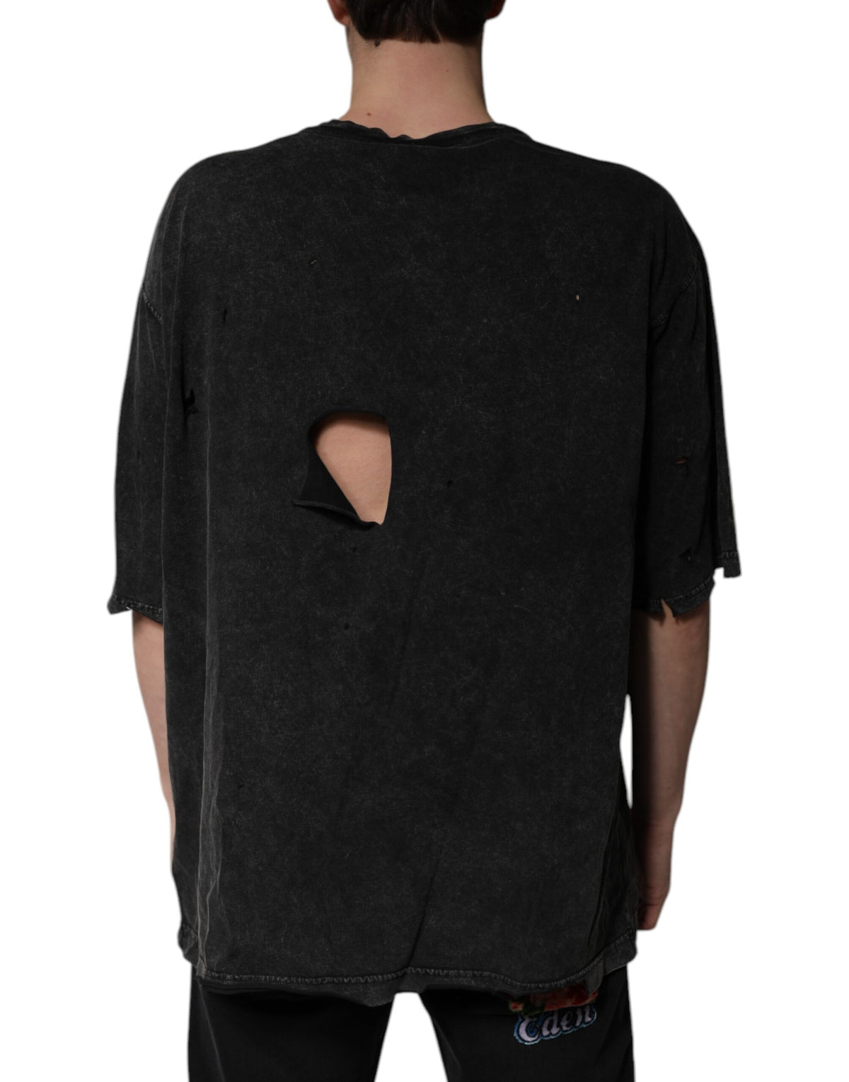 Dolce & Gabbana Black Graphic Print Cotton Crew Neck Men's T-shirt