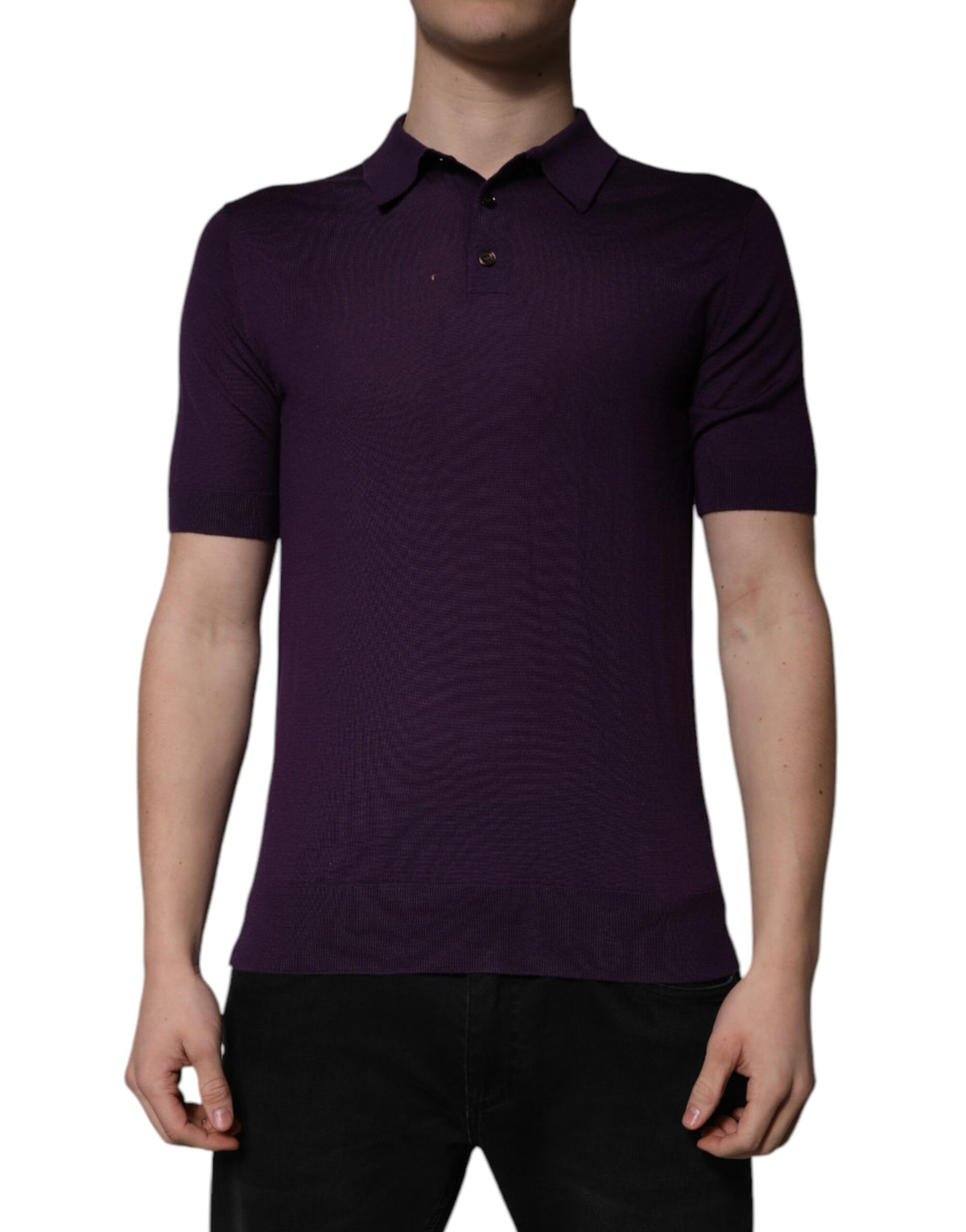 Dolce & Gabbana Violet Cashmere Collared Polo Men's T-shirt (Pre-Owned)