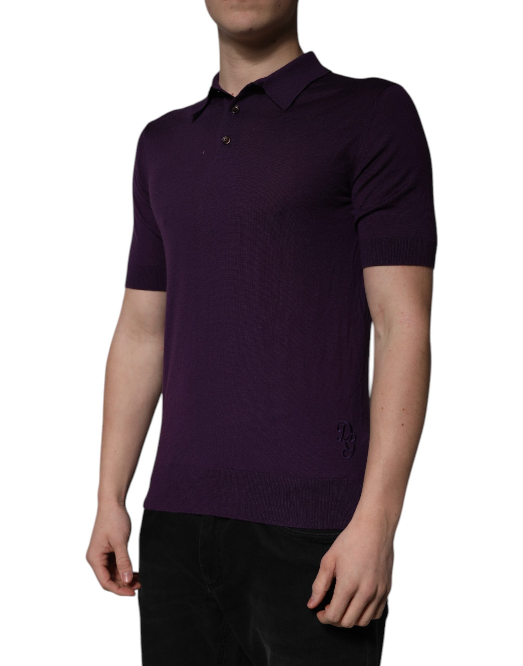 Dolce & Gabbana Violet Cashmere Collared Polo Men's T-shirt (Pre-Owned)