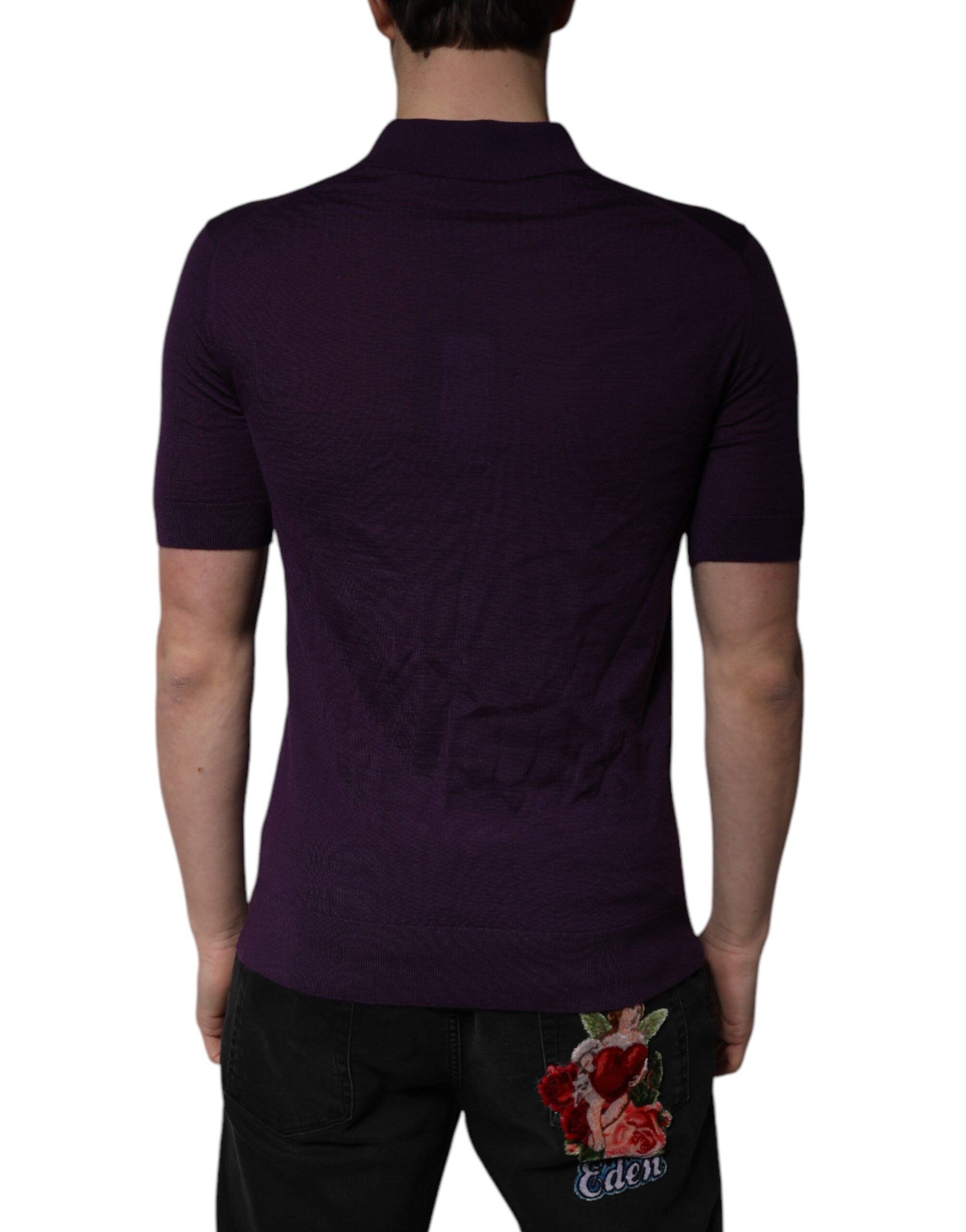 Dolce & Gabbana Violet Cashmere Collared Polo Men's T-shirt (Pre-Owned)