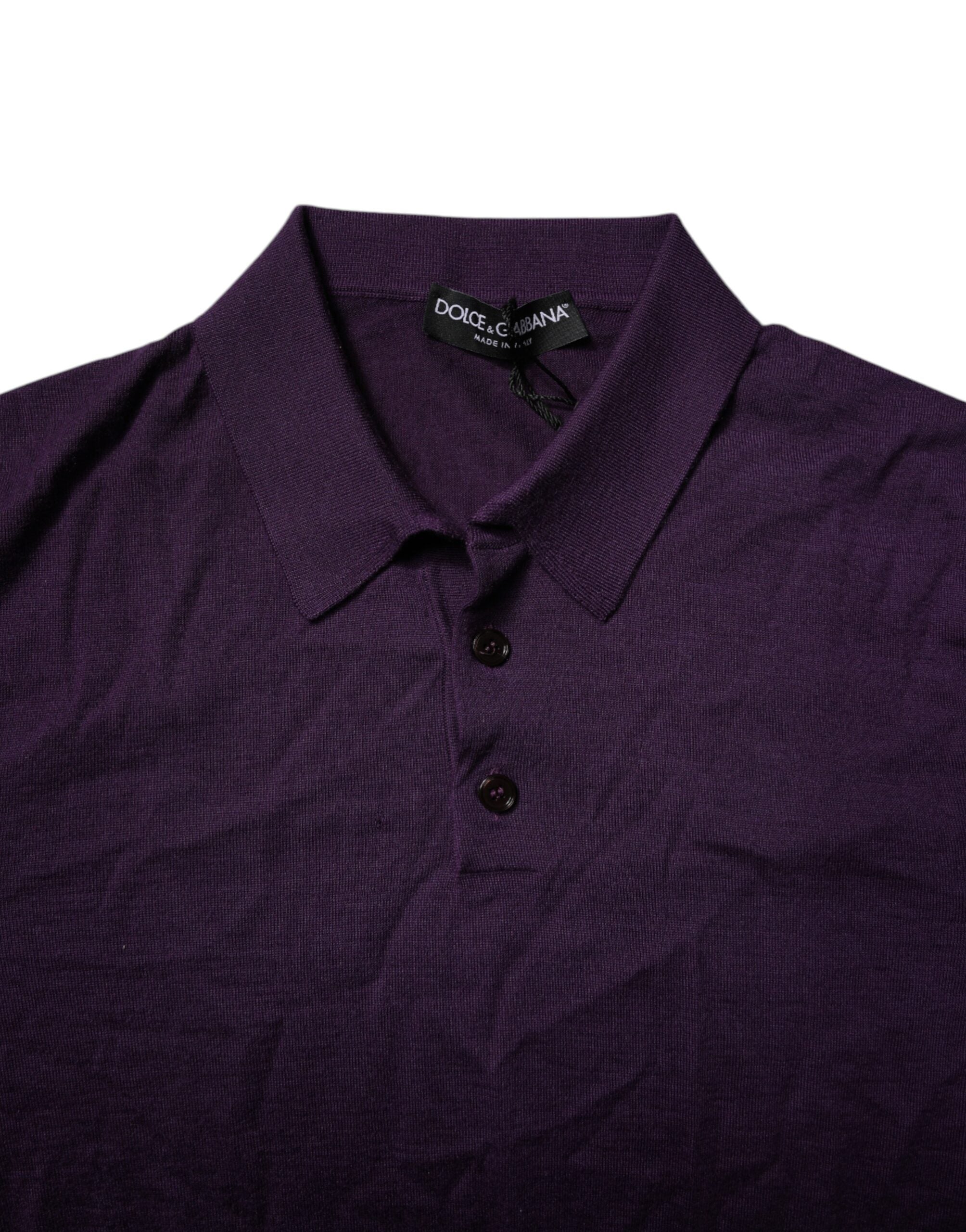 Dolce & Gabbana Violet Cashmere Collared Polo Men's T-shirt (Pre-Owned)