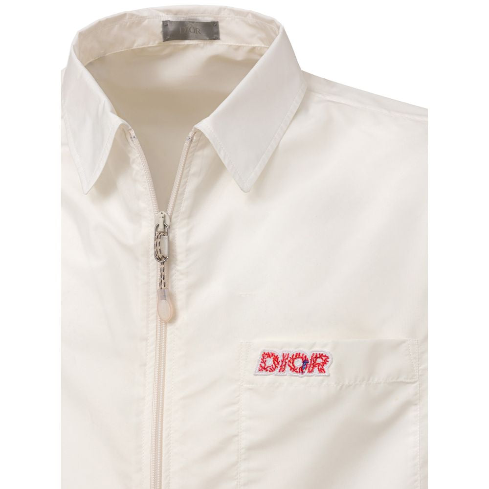 Dior White Polyester Shortsleeve Men's Shirt