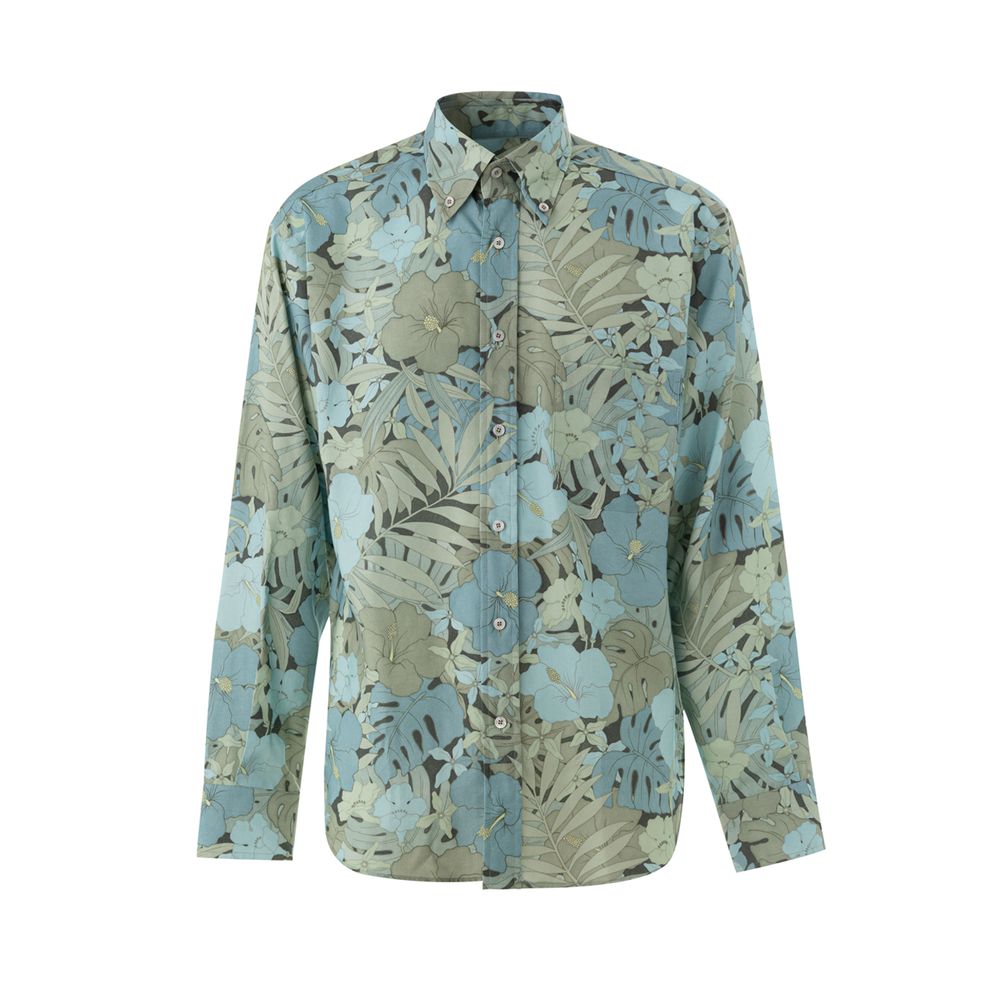 Tom Ford Blue Lyocell Pattern Men's Shirt