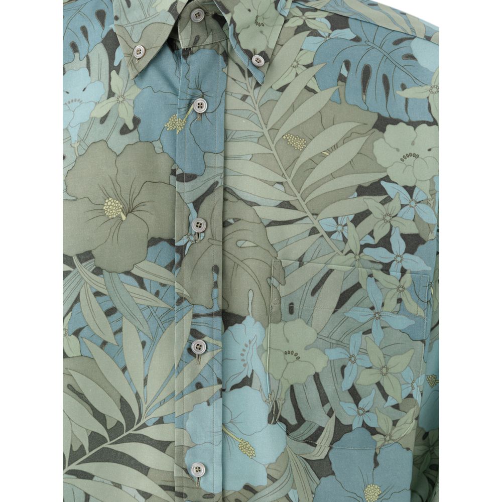 Tom Ford Blue Lyocell Pattern Men's Shirt