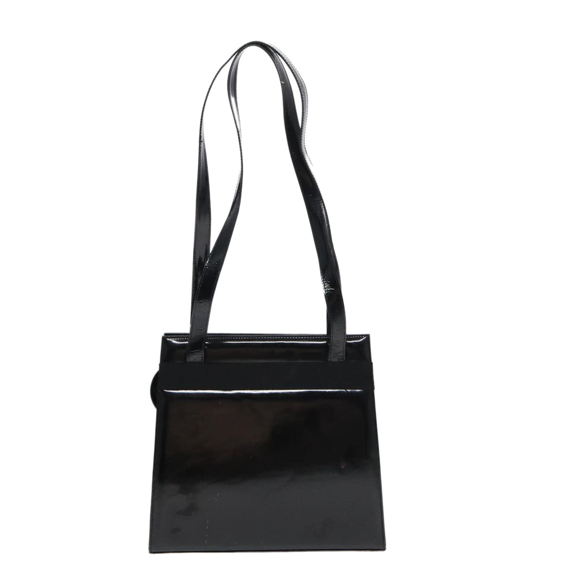 Salvatore Ferragamo Vara Patent Leather Black Patent_Leather Shoulder Bag Bag (Pre-Owned)
