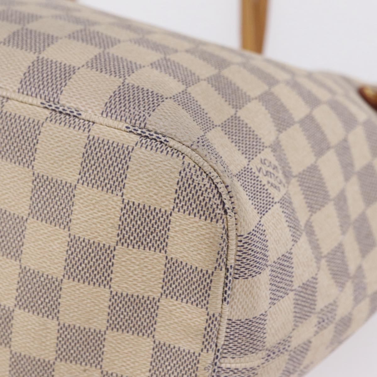 Louis Vuitton Neverfull Damier White Canvas Tote Bag Bag (Pre-Owned)