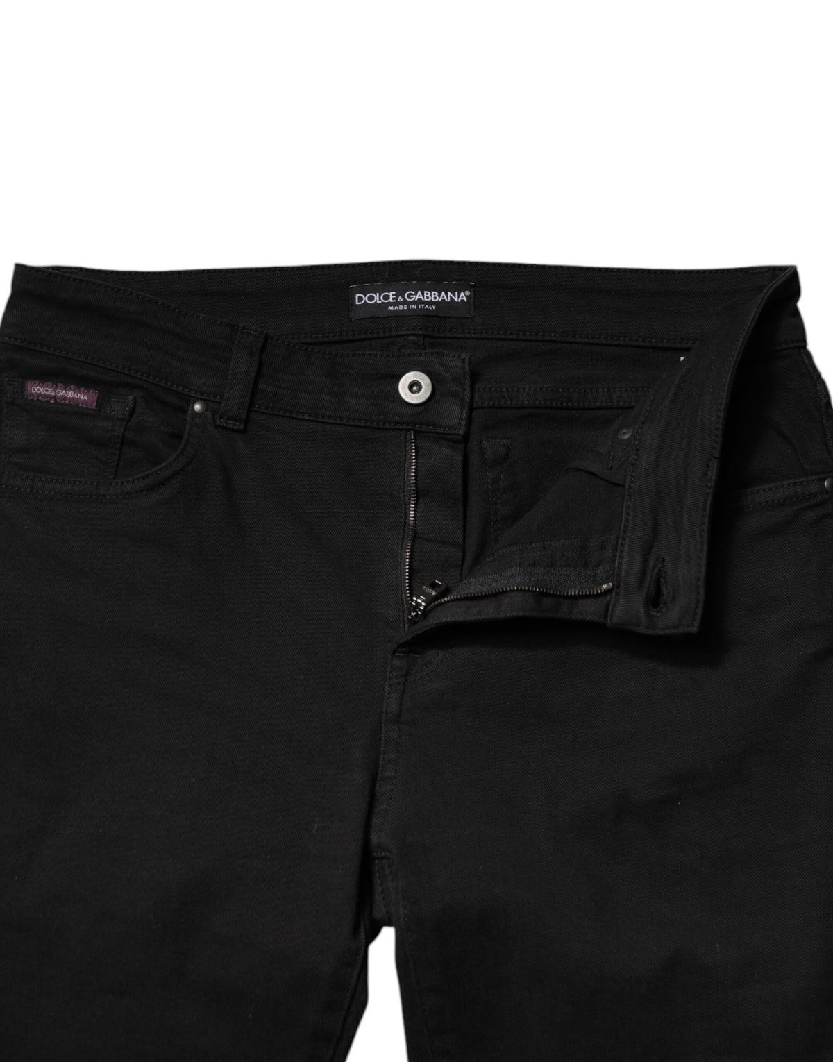 Dolce & Gabbana Black Cotton Mid Waisted Skinny Denim Women's Jeans