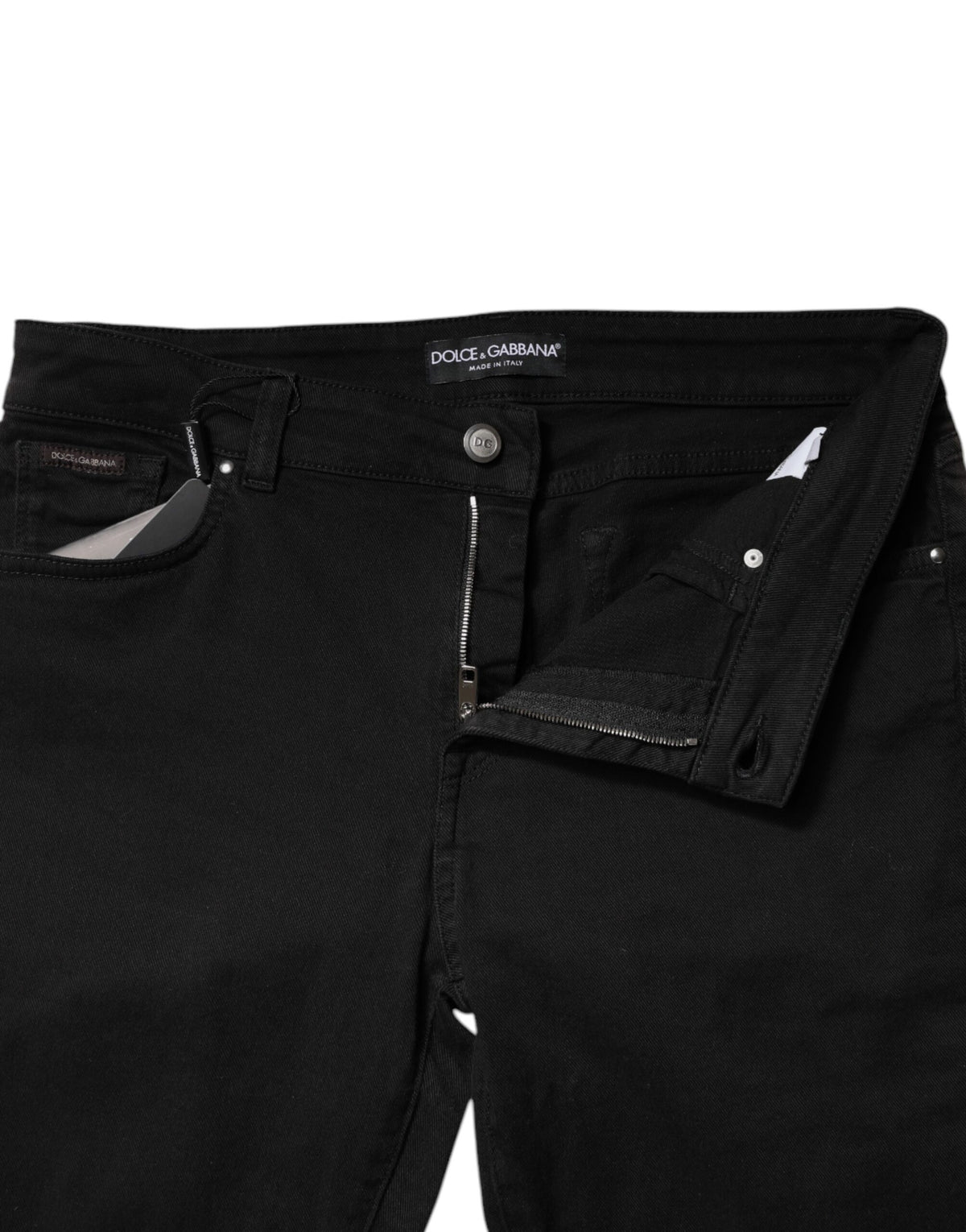 Dolce & Gabbana Black Cotton Mid Waisted Skinny Denim Women's Jeans (Pre-Owned)