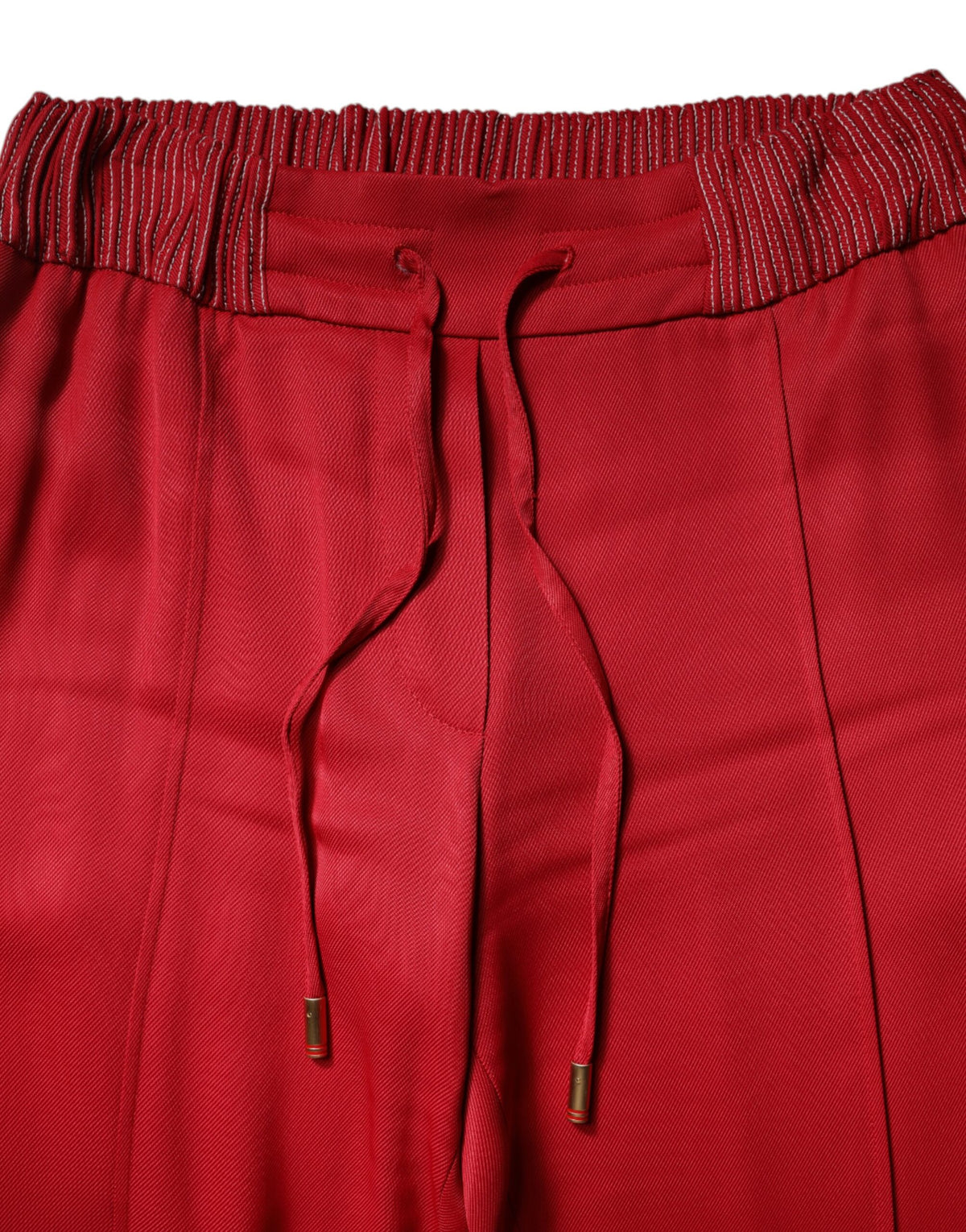 Dolce & Gabbana Red Viscose Straight Fit Women's Pants