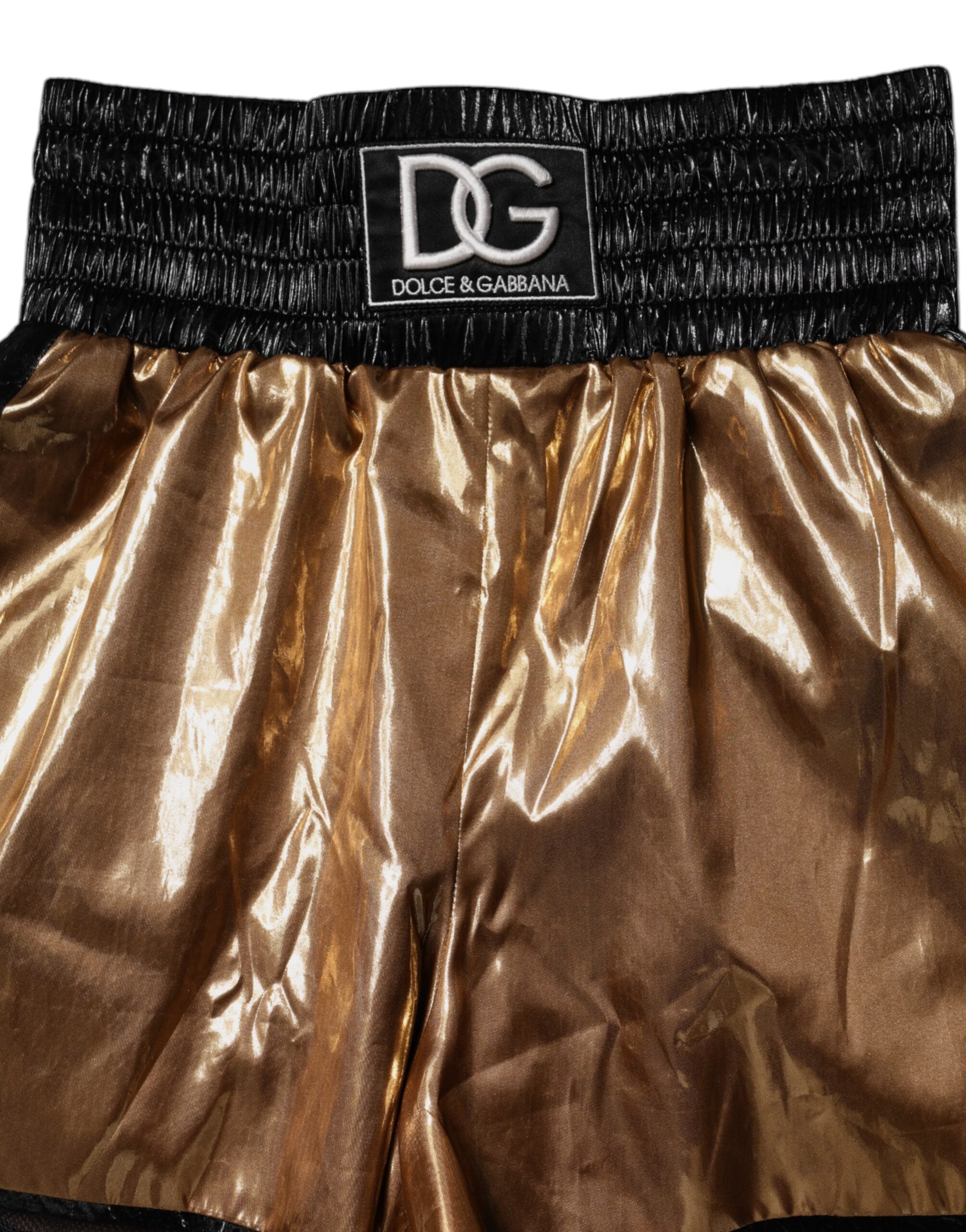 Dolce & Gabbana Metallic Gold High Waist Women Hotpants Women's Short
