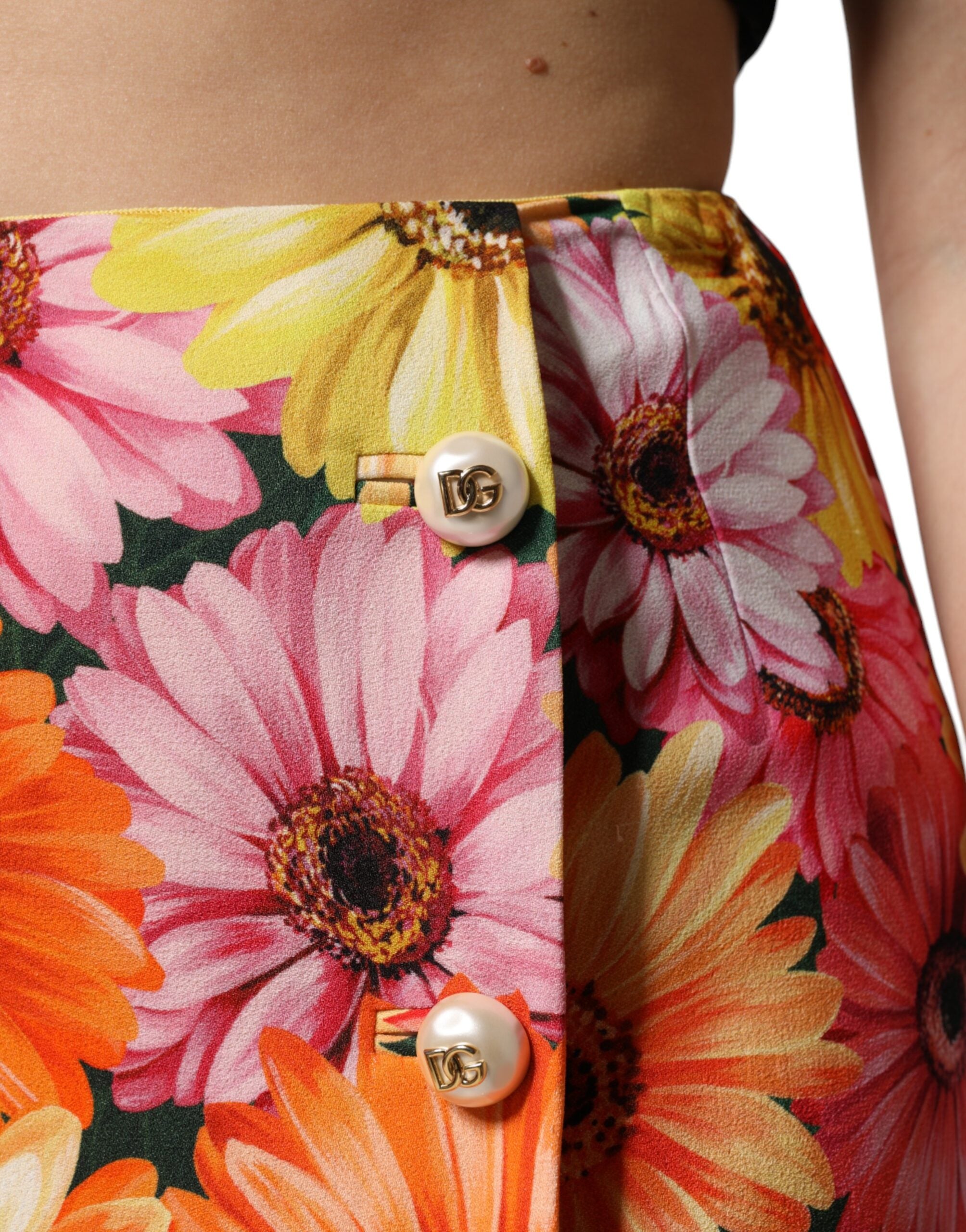 Dolce & Gabbana Multicolor Floral High Waist Mini Women's Skirt