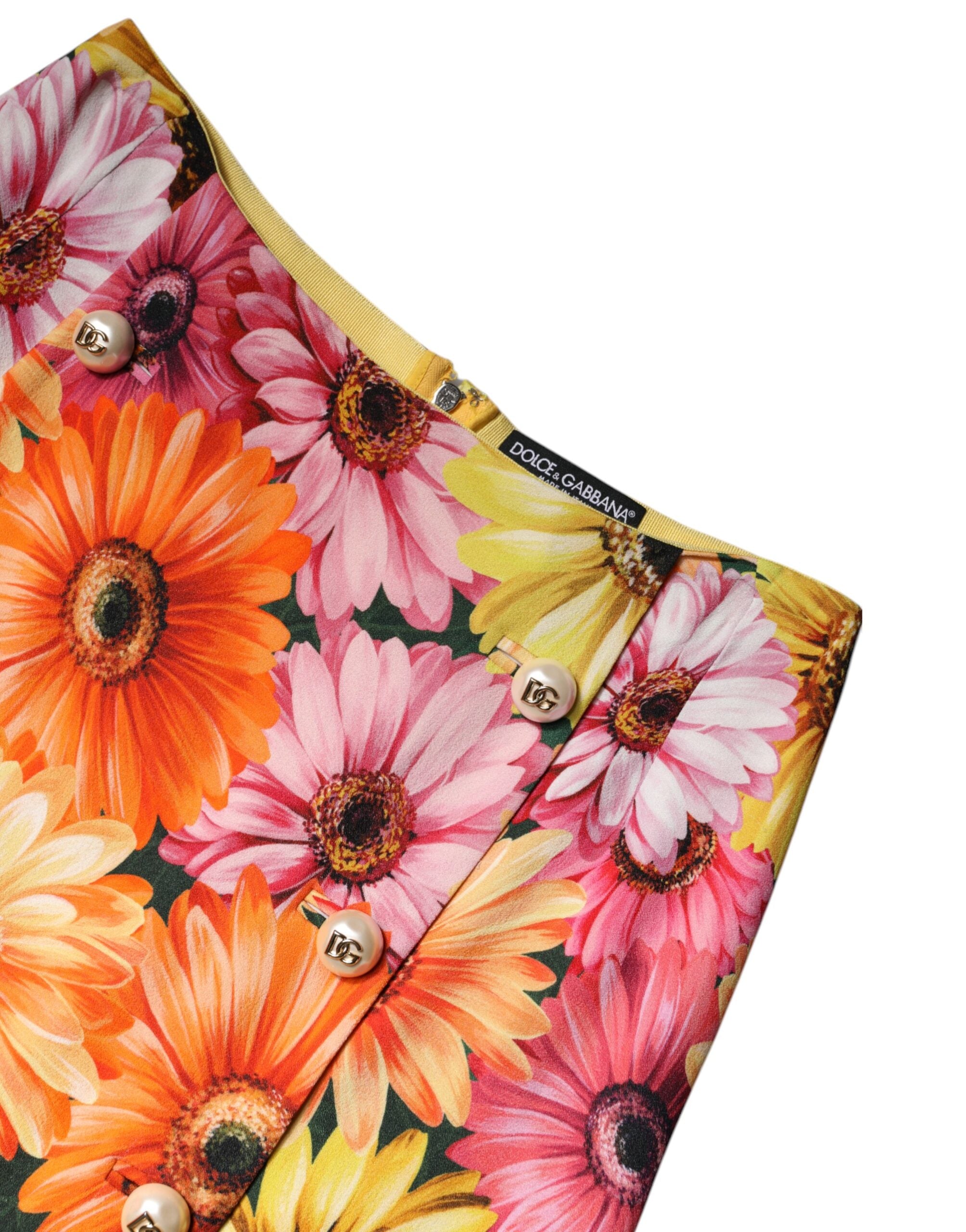 Dolce & Gabbana Multicolor Floral High Waist Mini Women's Skirt