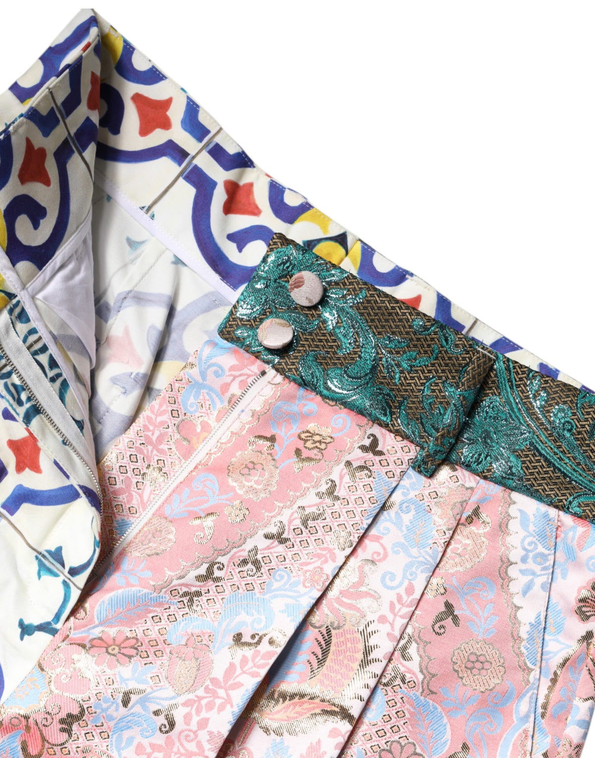 Dolce & Gabbana Multicolor Cotton Patchwork Hot Pants Women's Shorts