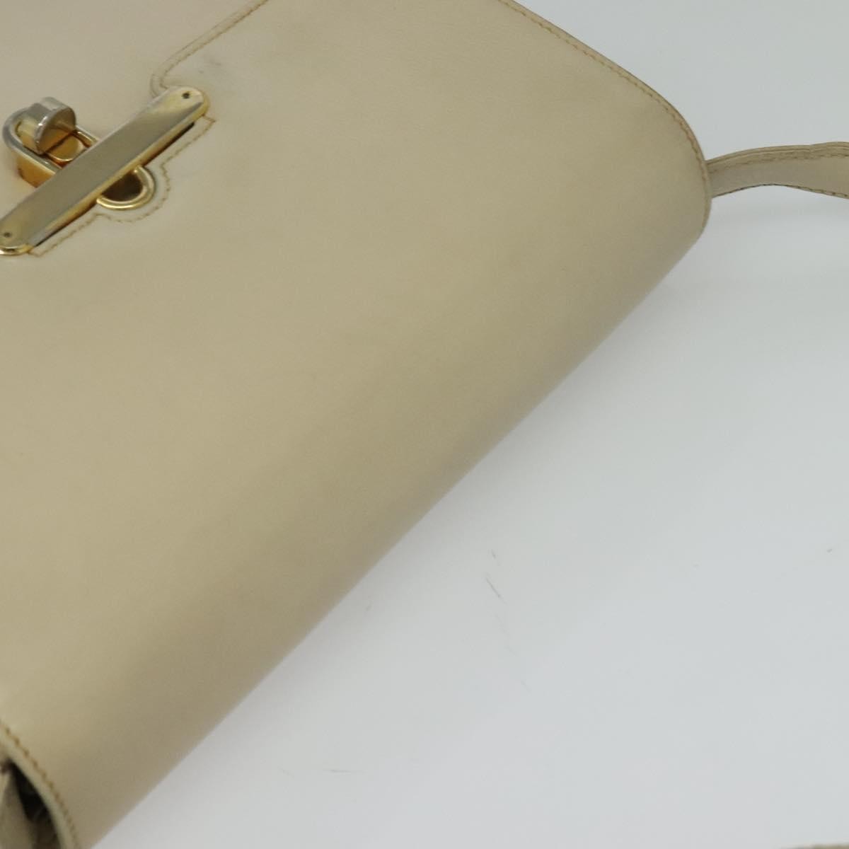 Gucci Vintage Flap Leather Beige Leather Shoulder Bag Bag (Pre-Owned)